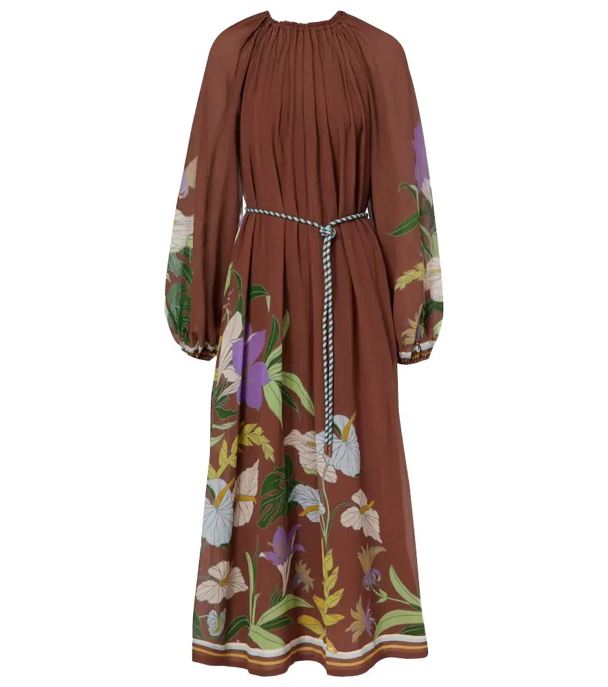 Alemais Alémais Alfie gathered cotton and silk midi dress