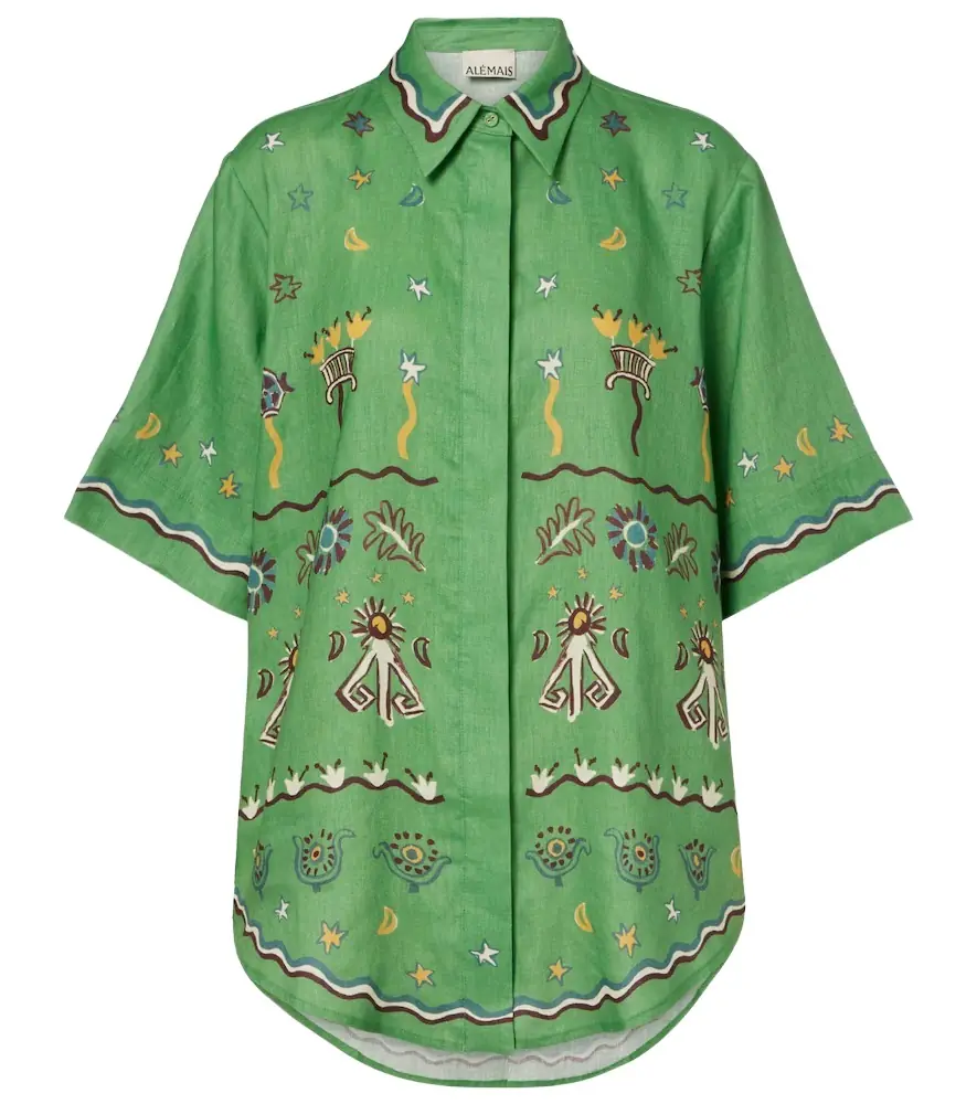 Alemais Alémais Sun Dancer printed linen shirt