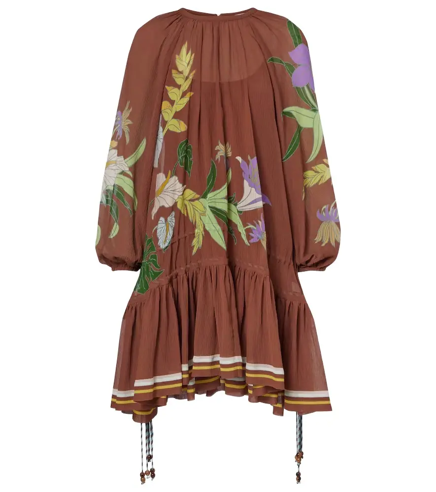 Alemais Alémais Alfie gathered cotton and silk minidress