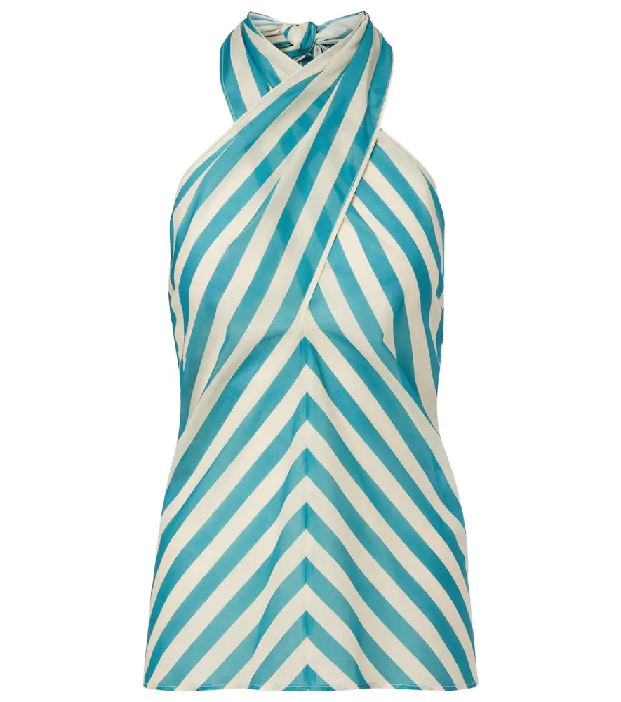Eres Alter Ego striped cotton voile top