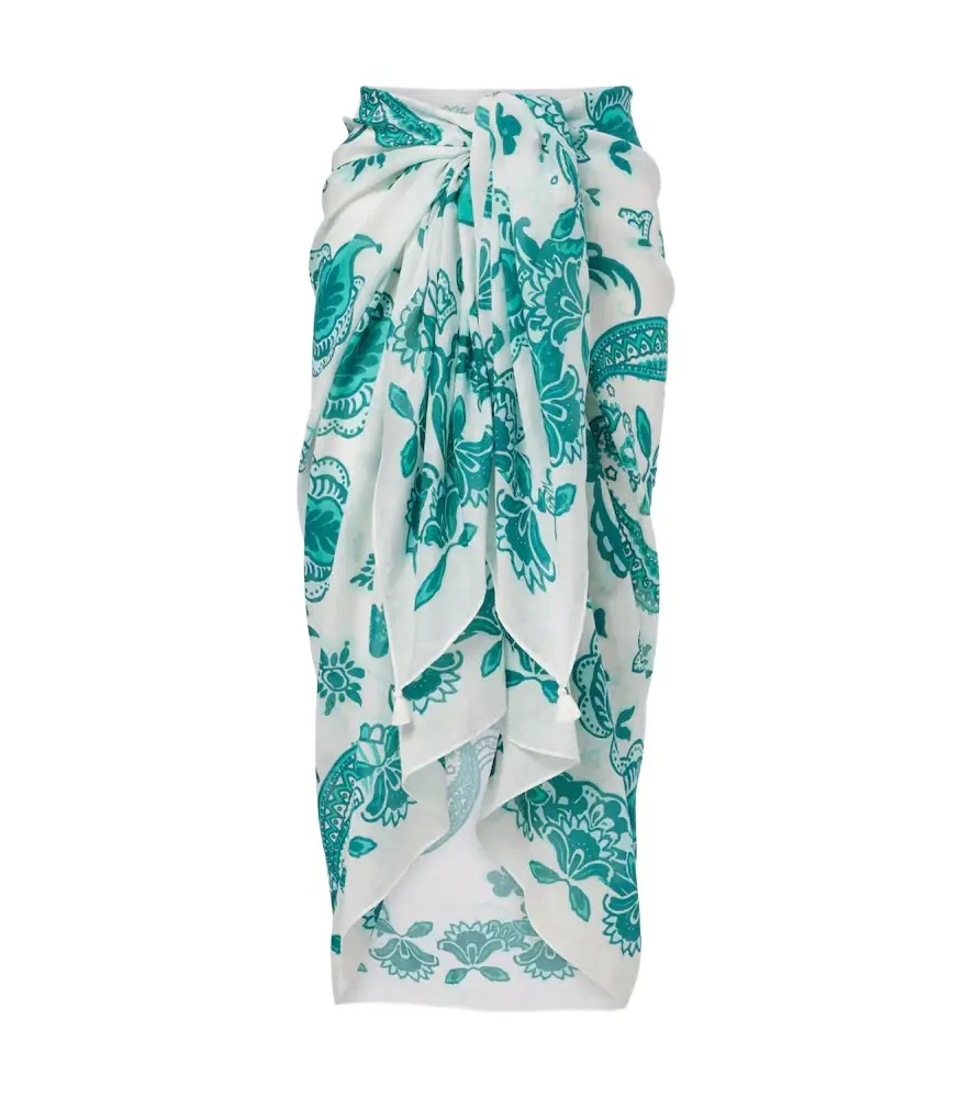 Heidi Klein Kos paisley cotton and silk beach cover-up