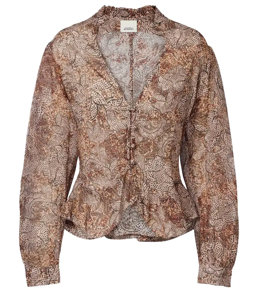 Isabel Marant Celeny printed cotton voile blouse