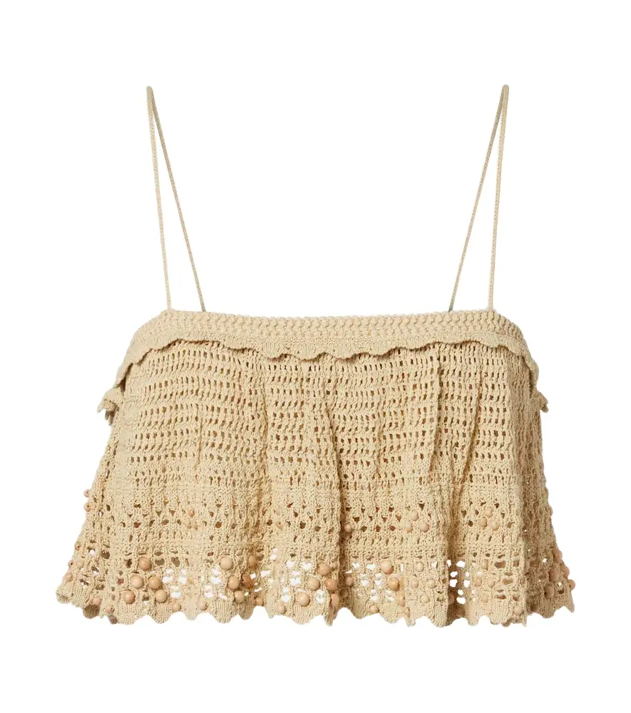 Isabel Marant Oraviel beaded crochet crop top