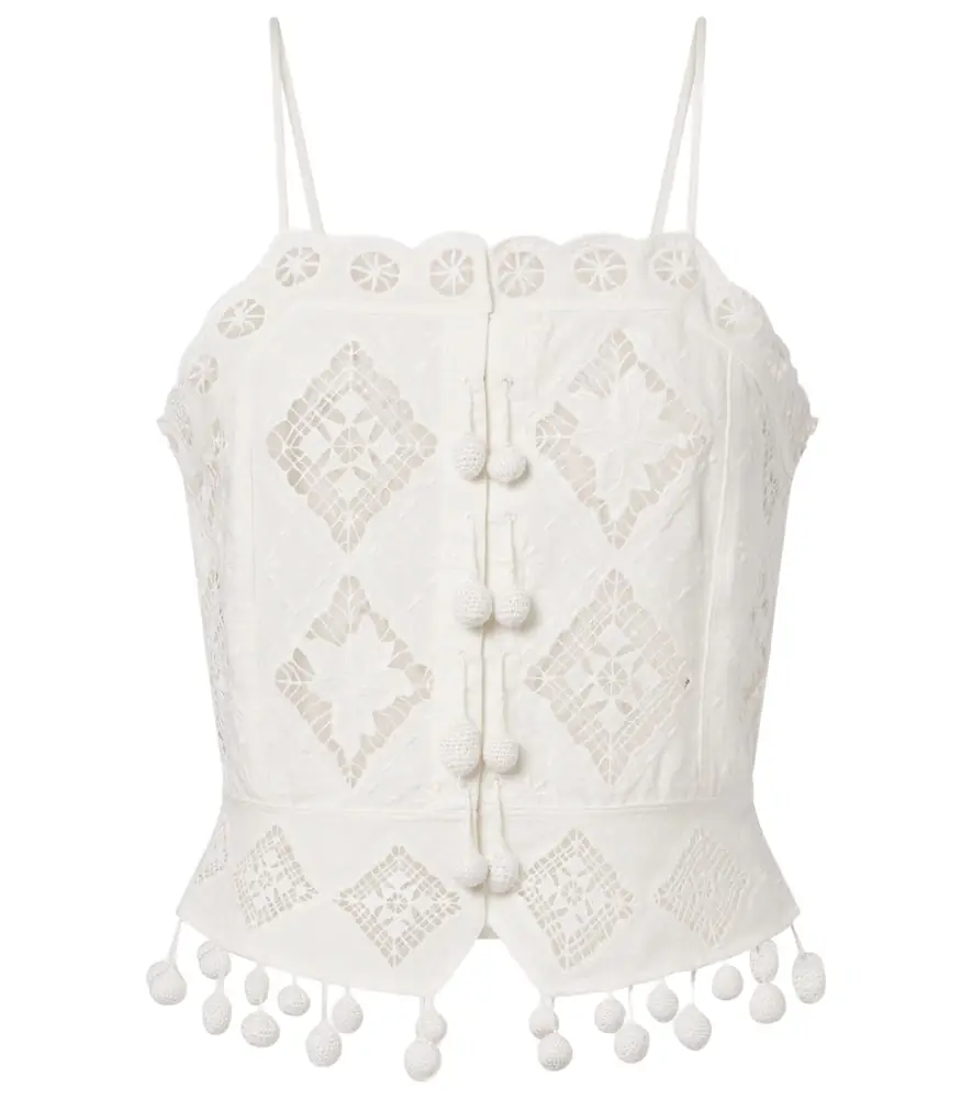 Isabel Marant Nellsy cotton and linen crop top