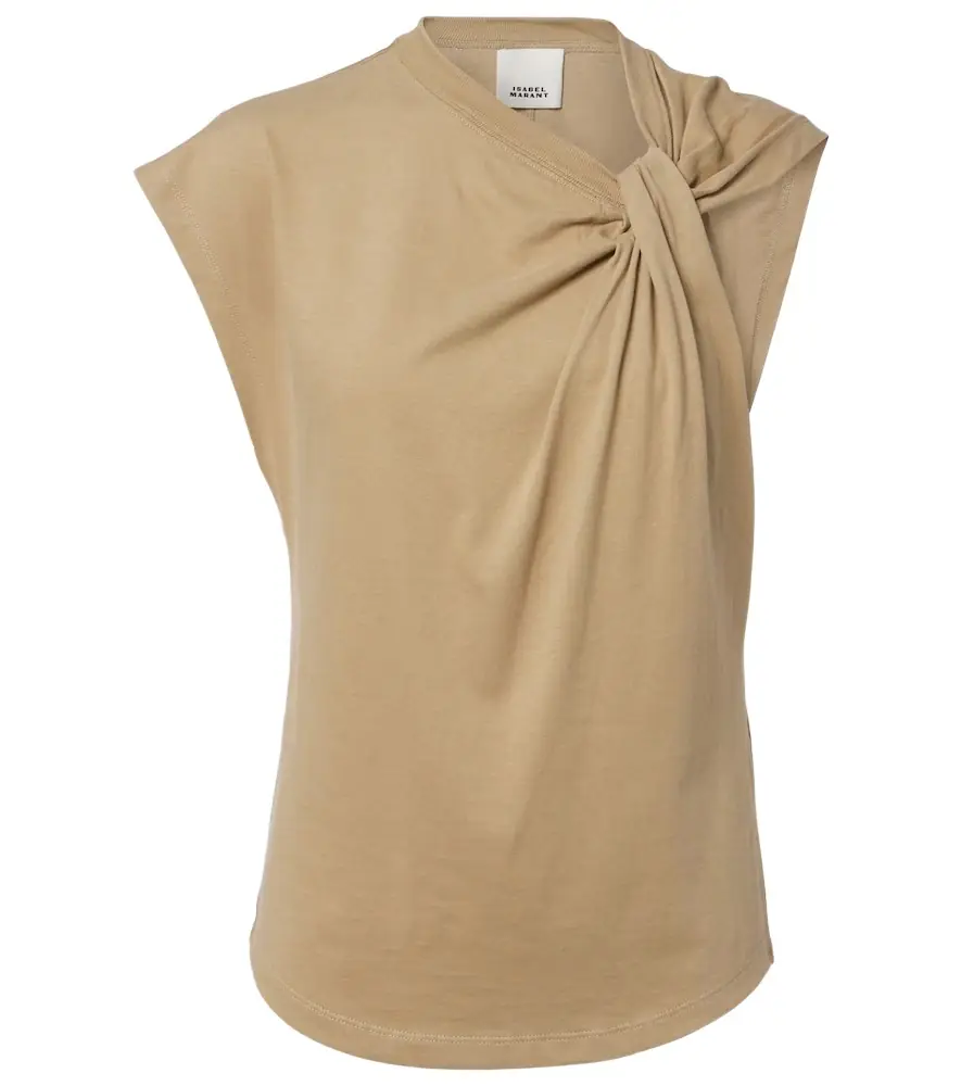 Isabel Marant Nayda gathered cotton jersey T-shirt