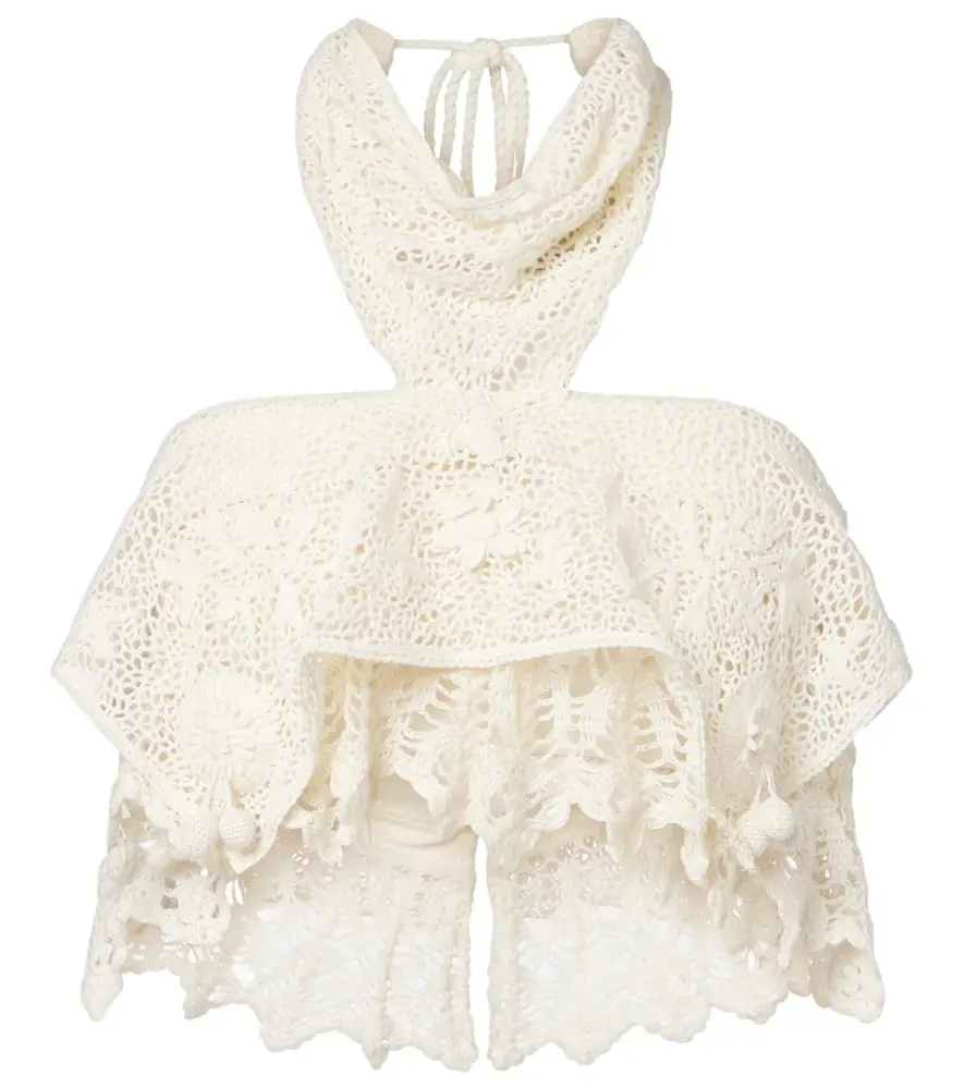 Isabel Marant Dunvel crochet halterneck crop top