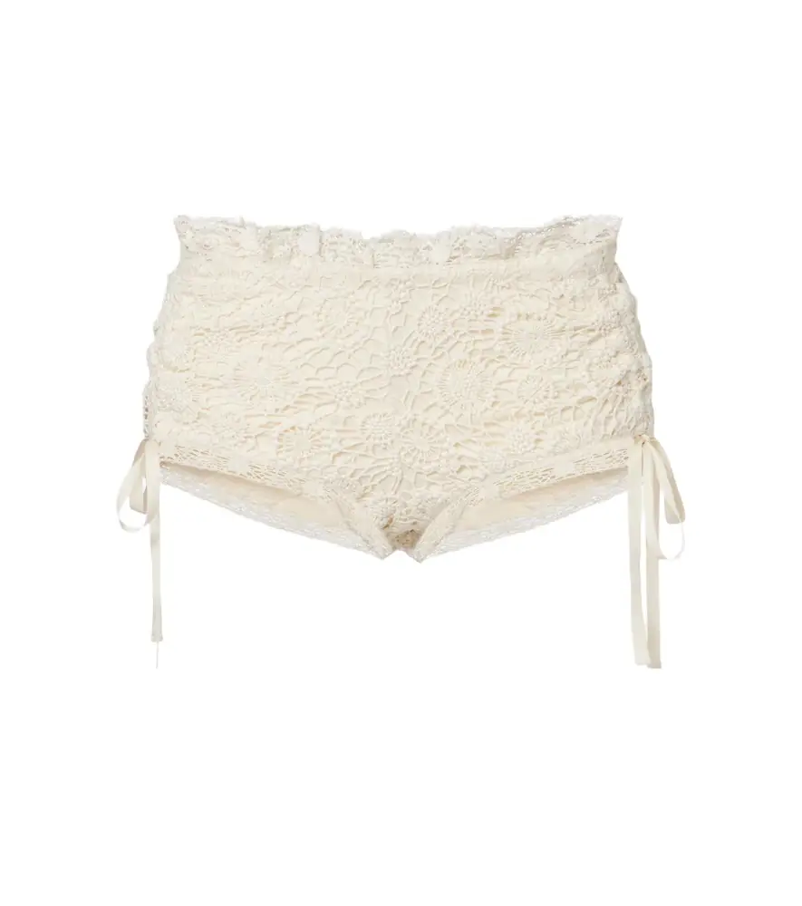 Isabel Marant Yeliz crochet cotton micro shorts