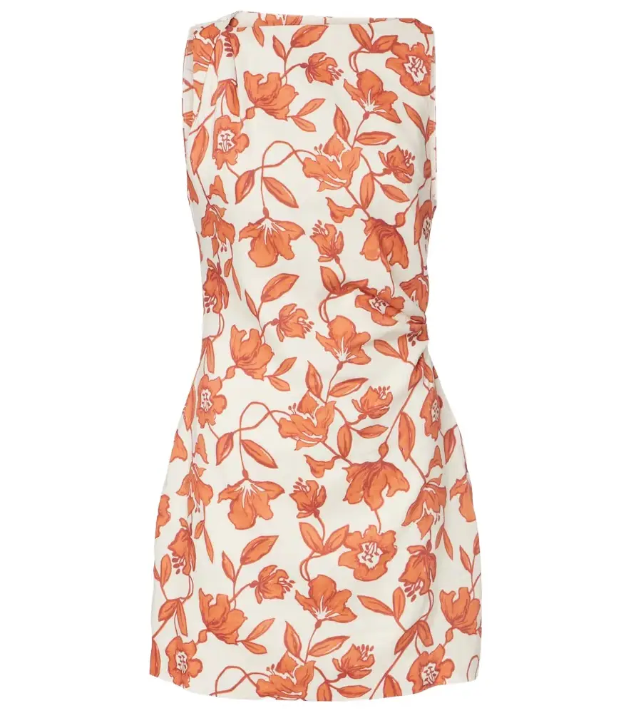 SIR Chloe floral linen-blend minidress