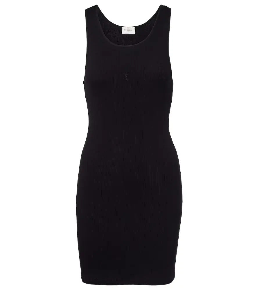 Saint Laurent Cassandre cotton jersey minidress