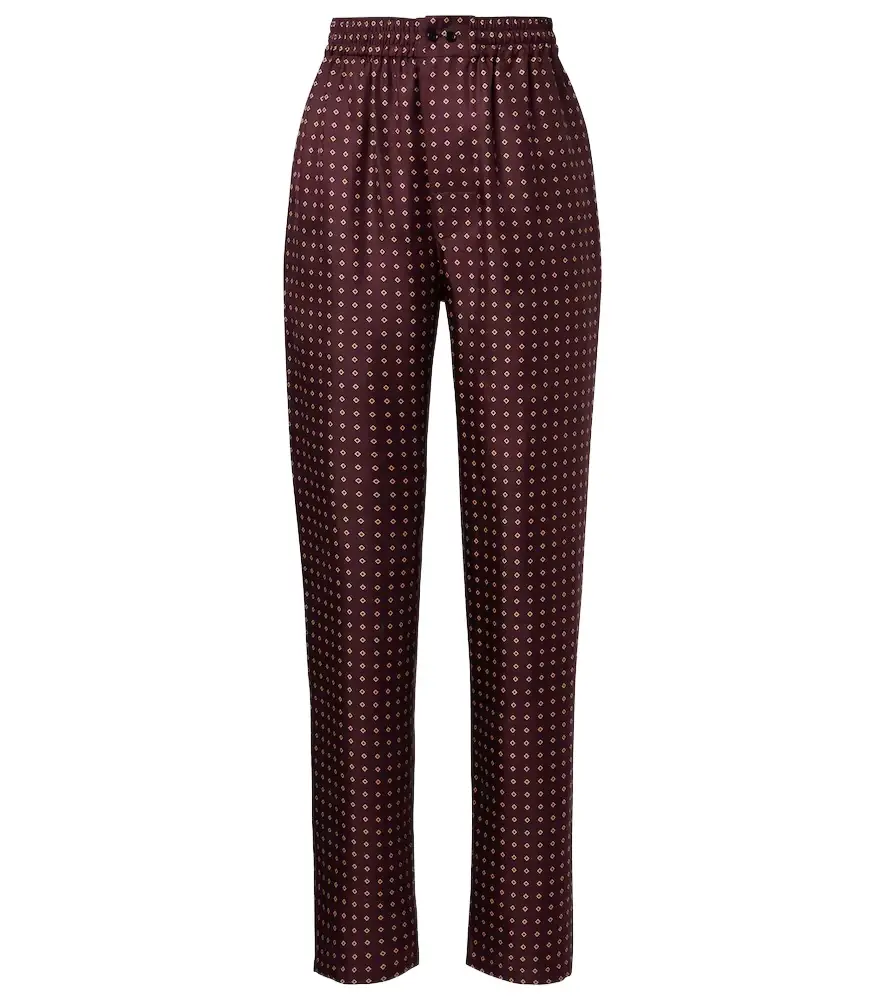 Saint Laurent Printed silk satin pajama pants