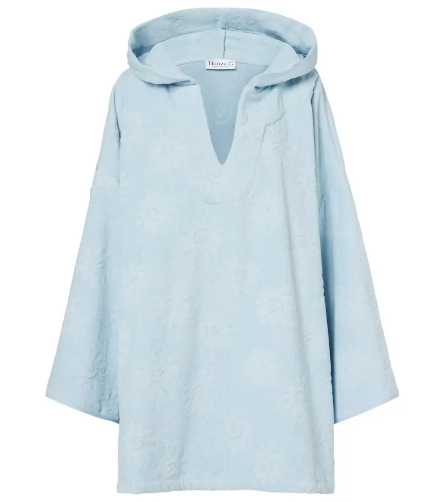 Hunza G Hooded cotton terry poncho
