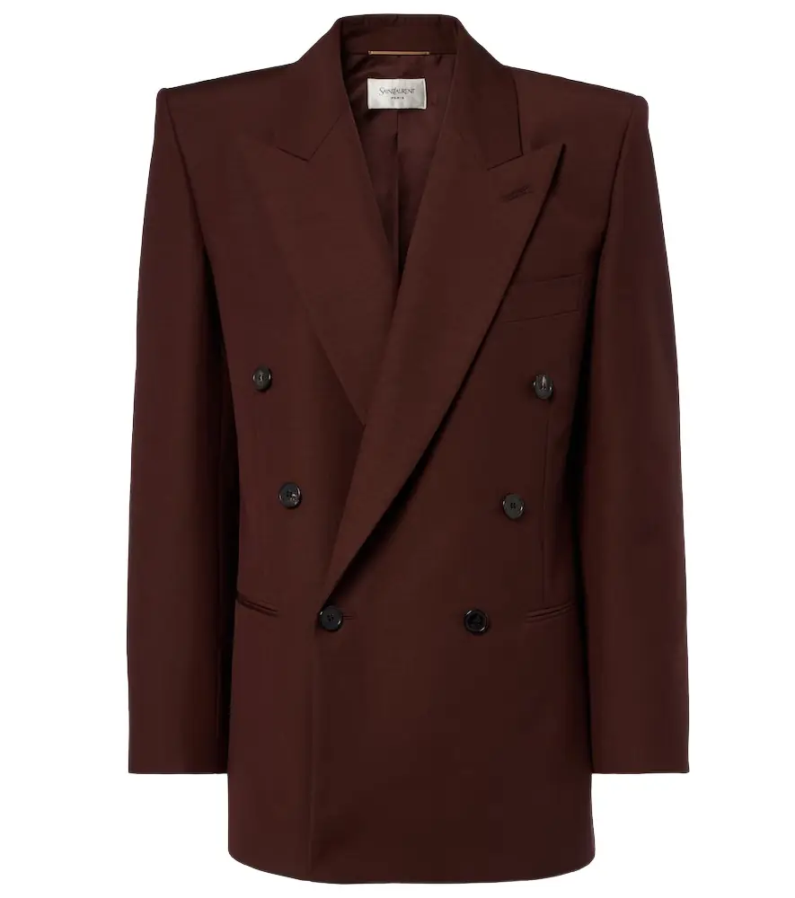 Saint Laurent Double-breasted wool and mohair blazer