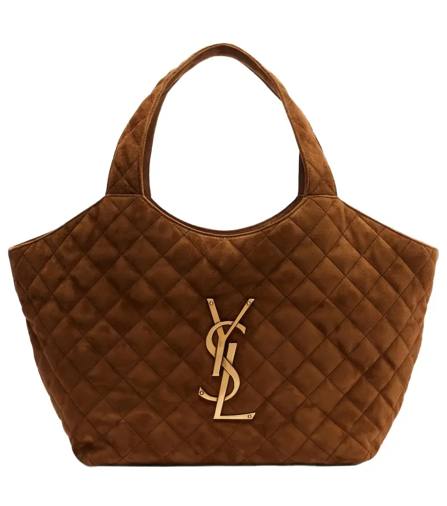 Saint Laurent Icare Medium quilted suede shopper