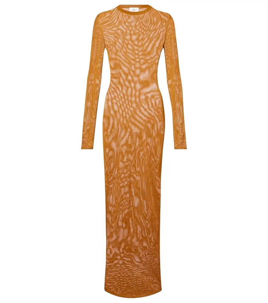 Saint Laurent Knitted semi-sheer maxi dress