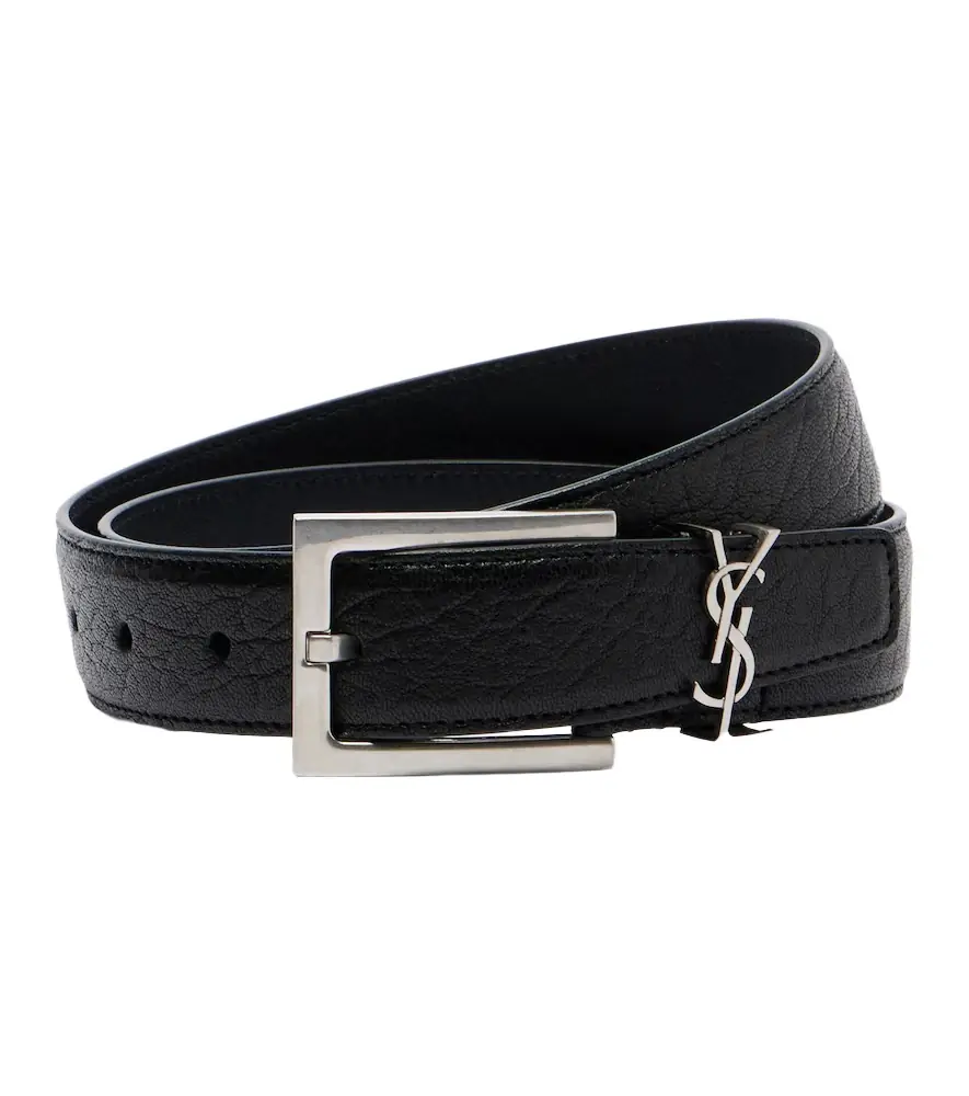Saint Laurent Cassandre leather belt