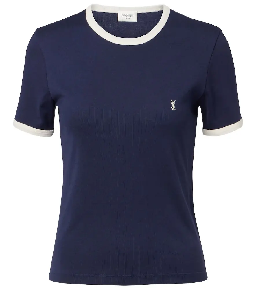 Saint Laurent Cassandre cotton jersey T-shirt