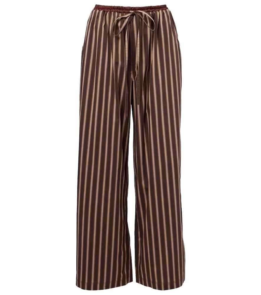 Jacques Wei Striped cotton-blend wide-leg pants