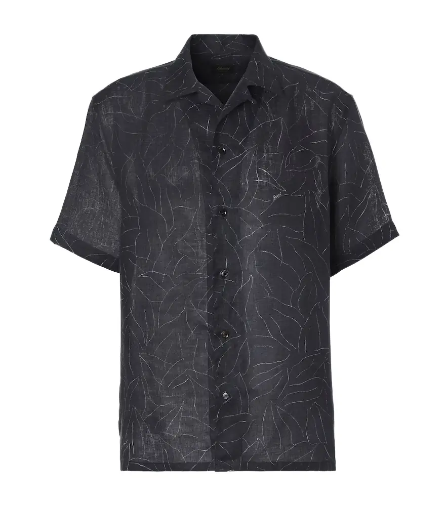 Brioni Printed linen shirt