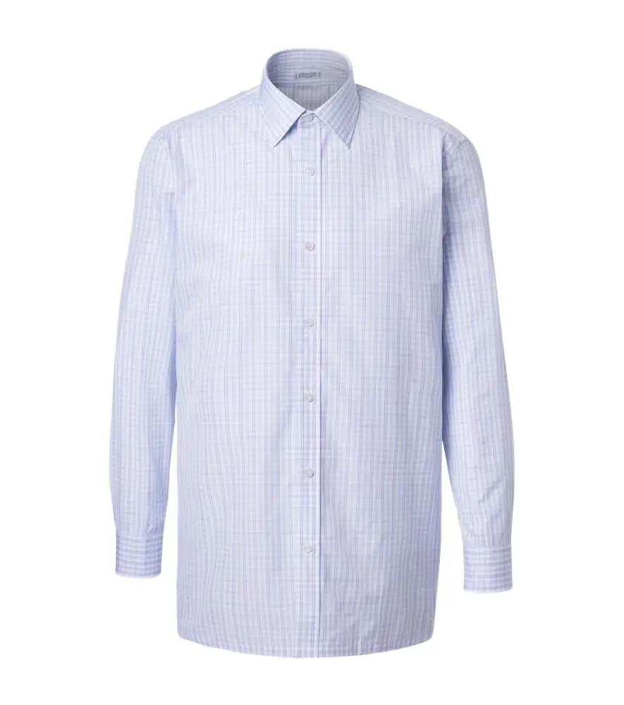 Charvet Checked cotton poplin shirt