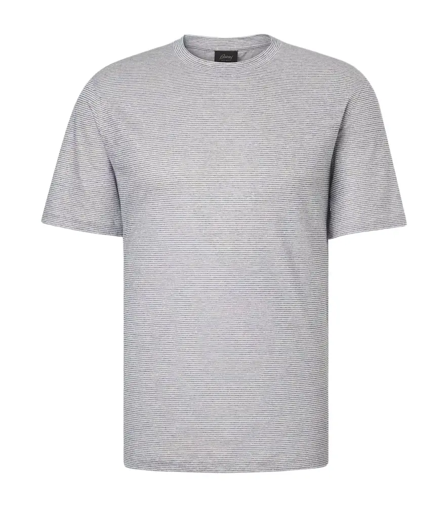 Brioni Striped linen and cotton T-shirt - Women's Clothing