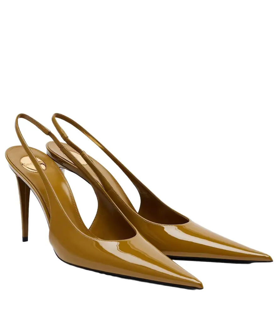 Saint Laurent Guermantes patent leather slingback pumps
