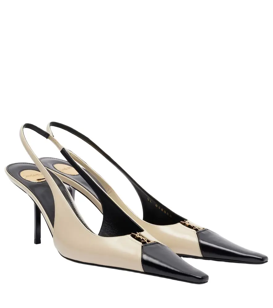Saint Laurent Babylone Breteuil leather slingback pumps