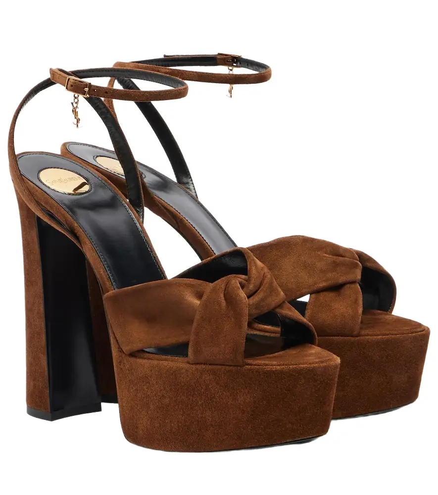 Saint Laurent Franciane leather platform sandals