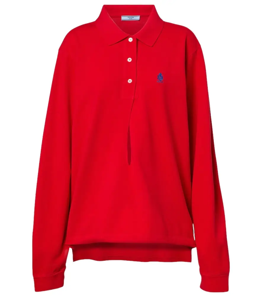 Prada Logo cotton piqué polo shirt