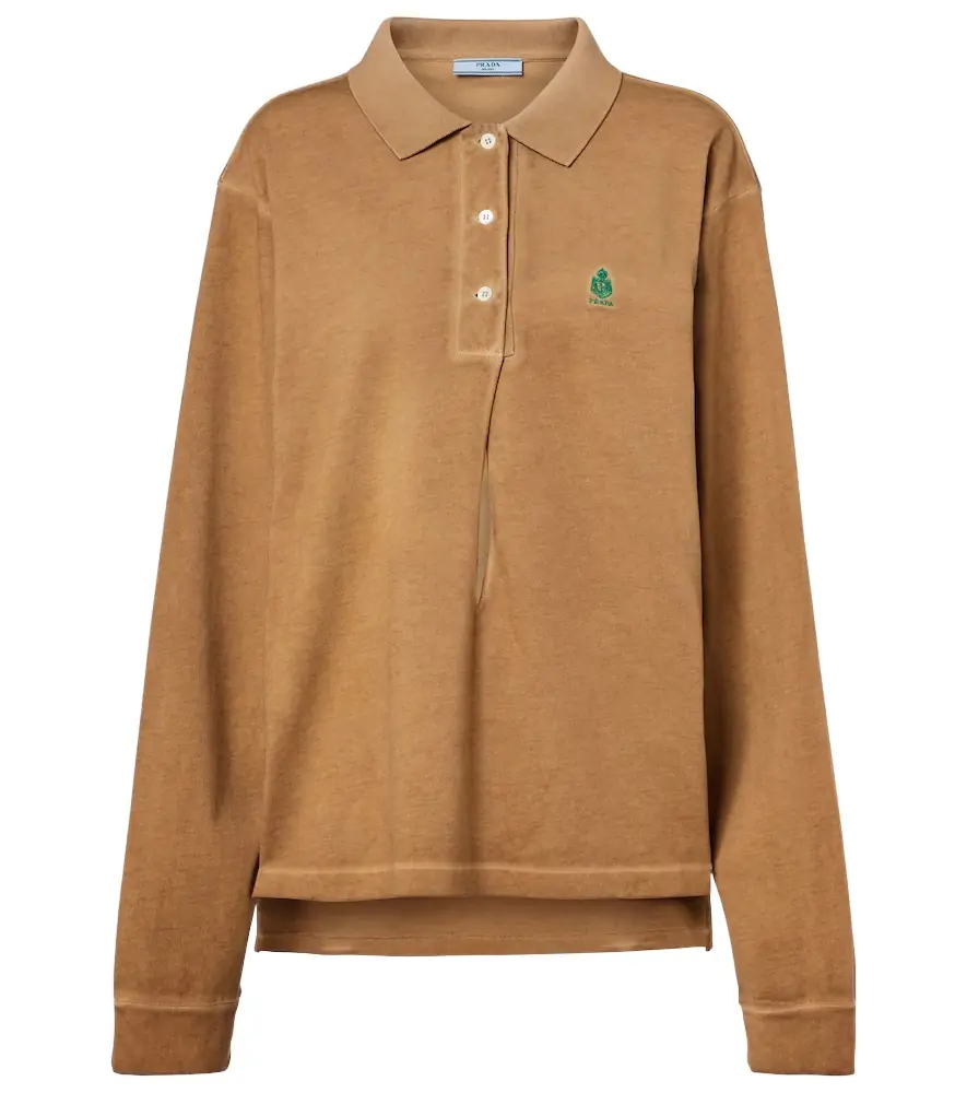 Prada Oversized cotton piqué polo shirt
