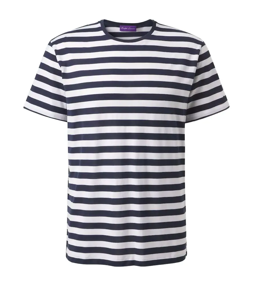 Ralph Lauren Purple Label Striped cotton lisle and piqué T-shirt