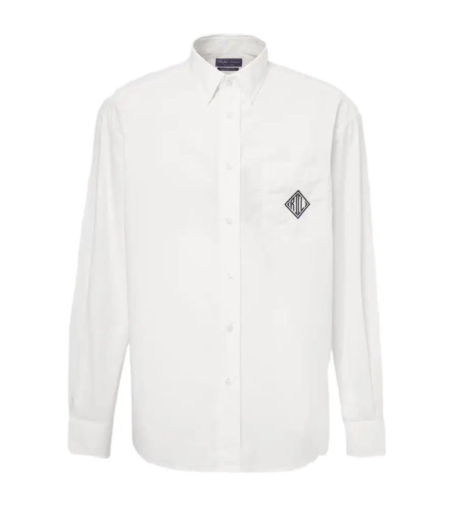 Ralph Lauren Purple Label Embroidered cotton poplin shirt