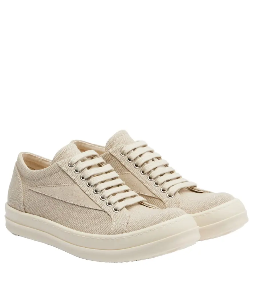Rick Owens DRKSHDW Vintage suede-trimmed canvas sneakers