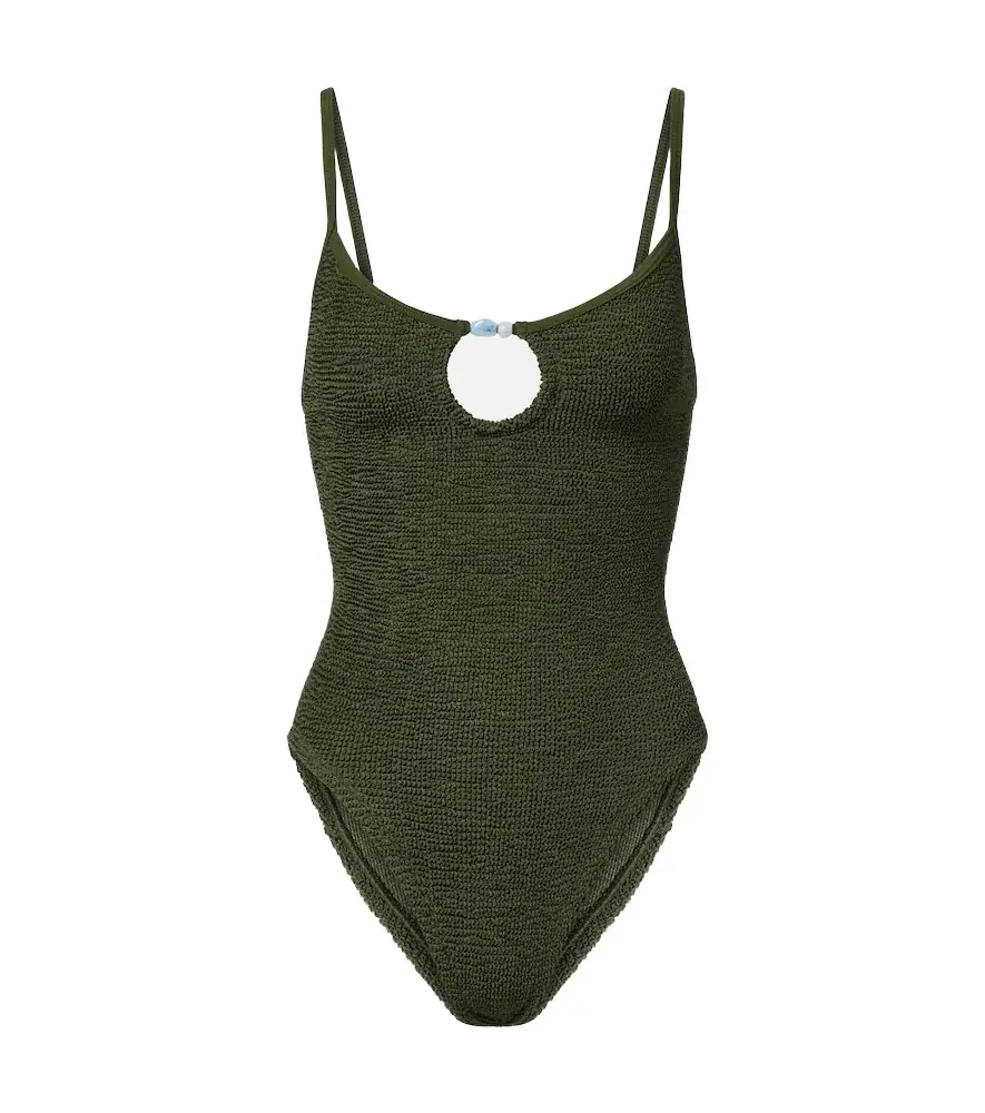 Hunza G Mia beaded cutout swimsuit