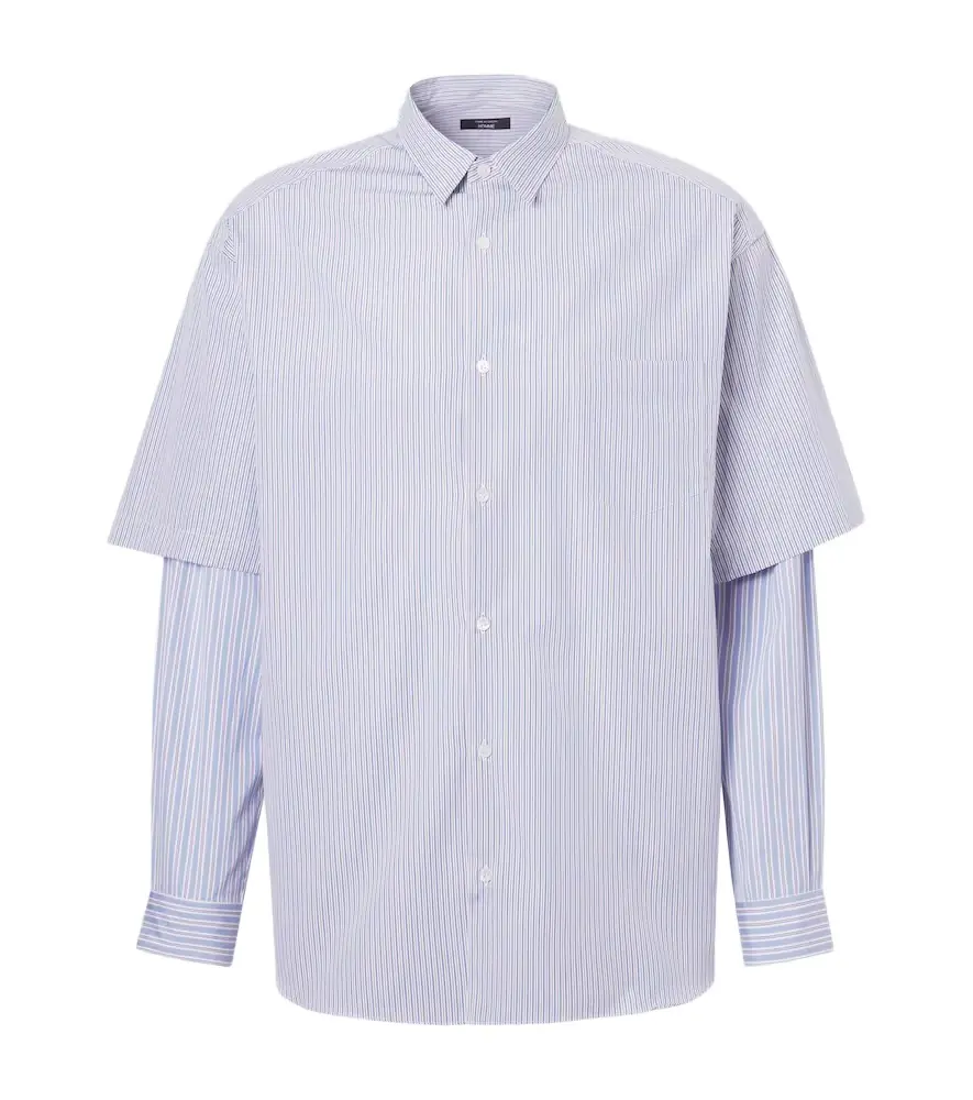 Comme des Garcons Homme Comme des Garçons Homme Layered striped cotton poplin shirt