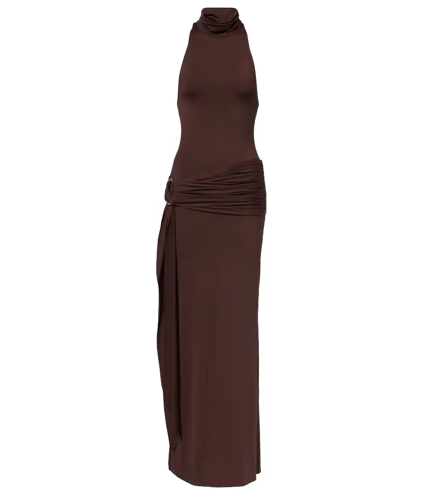 De La Vali Aidana draped jersey maxi dress