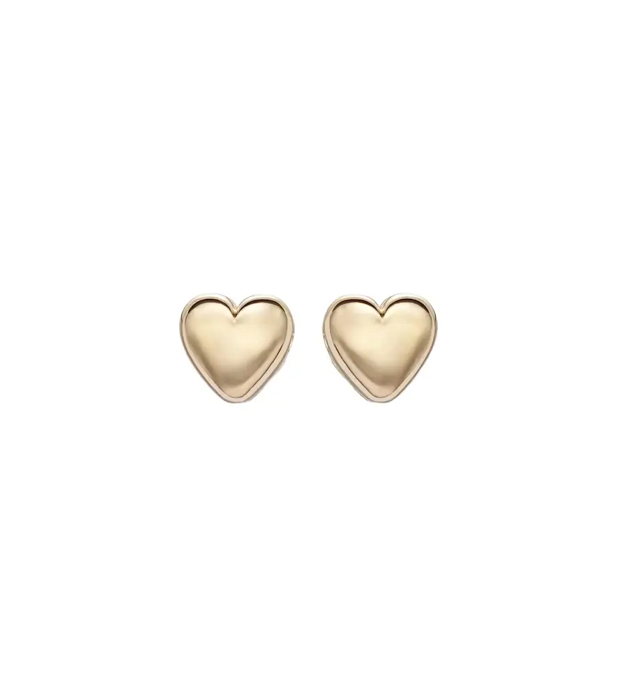 Roxanne First Puffy Heart 14kt gold earrings