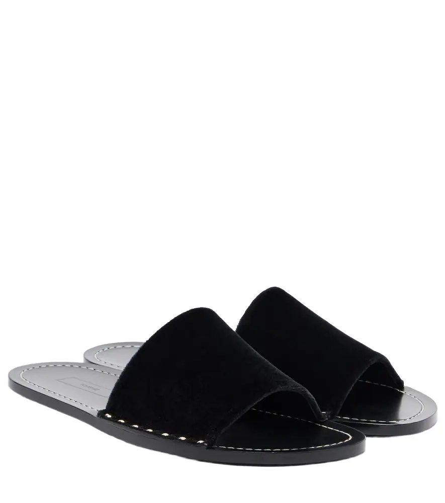 Toteme Studded velvet slides