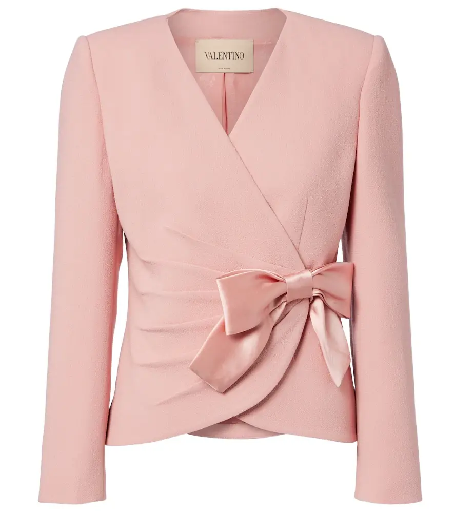 Valentino Bow-detail virgin wool crêpe jacket