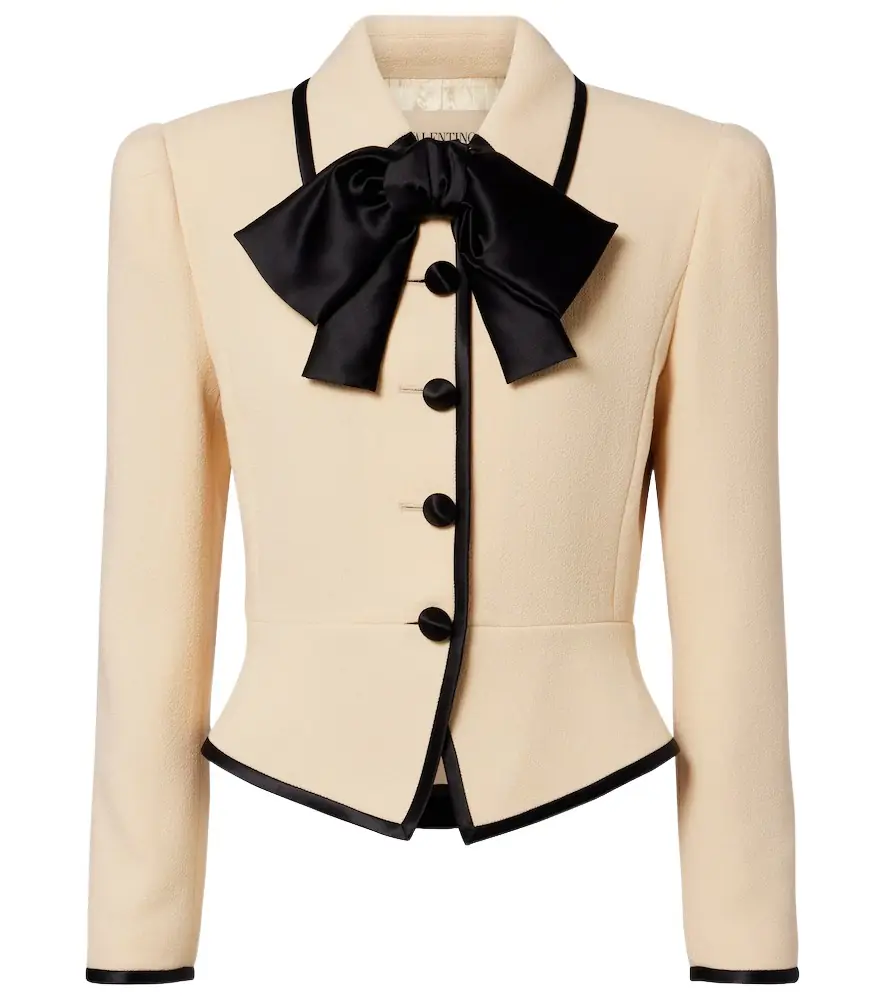Valentino Bow-detail virgin wool crêpe jacket