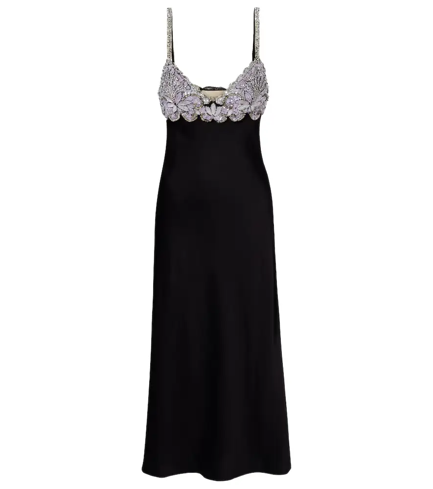 Valentino Embellished cady midi dress
