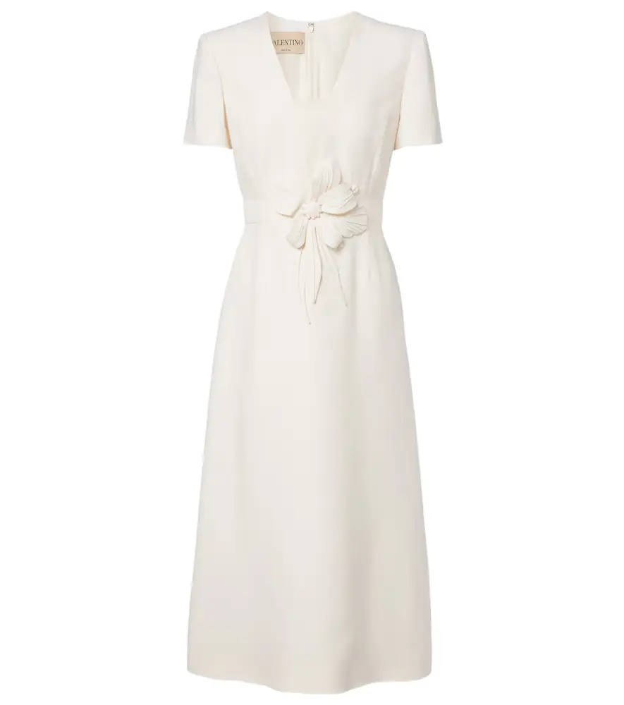 Valentino Crepe Couture floral-appliqué midi dress