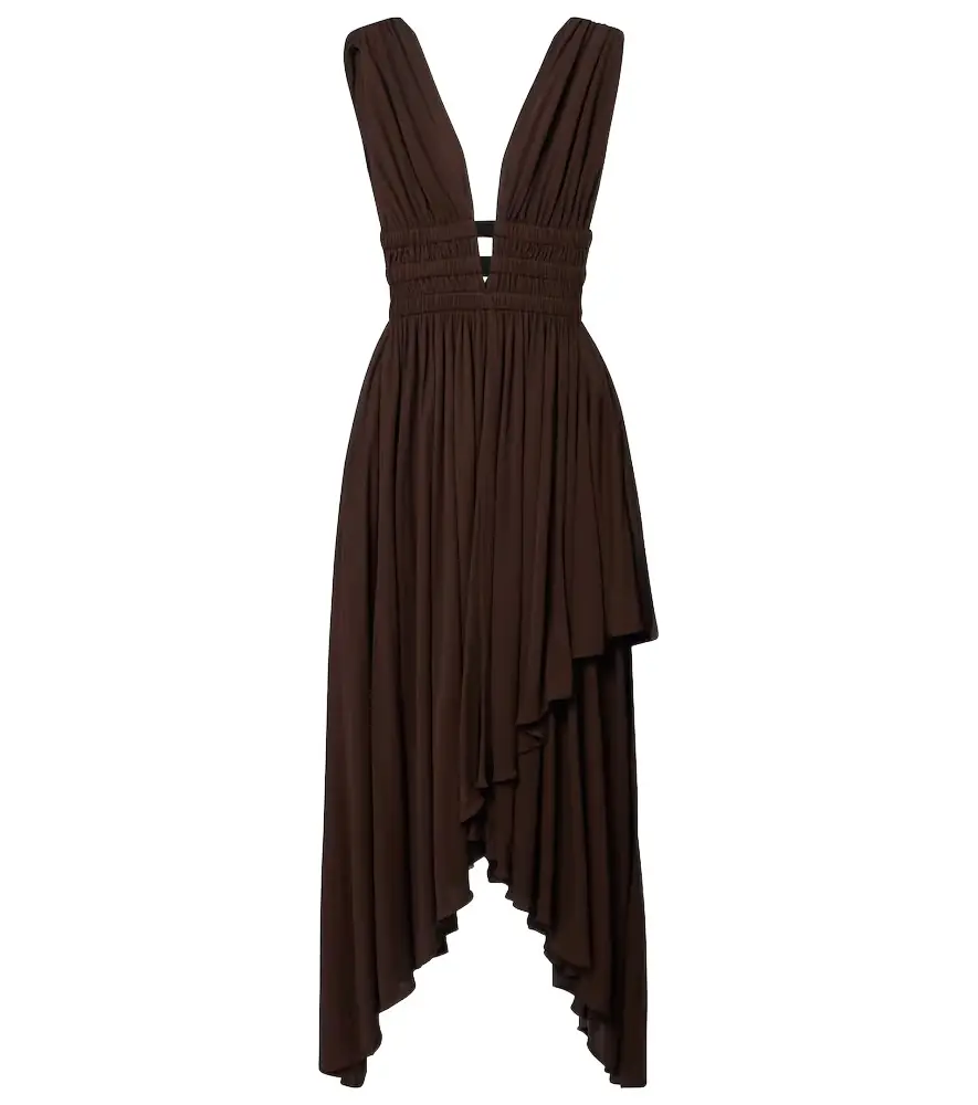 Alaia Alaïa Deesse asymmetric jersey midi dress