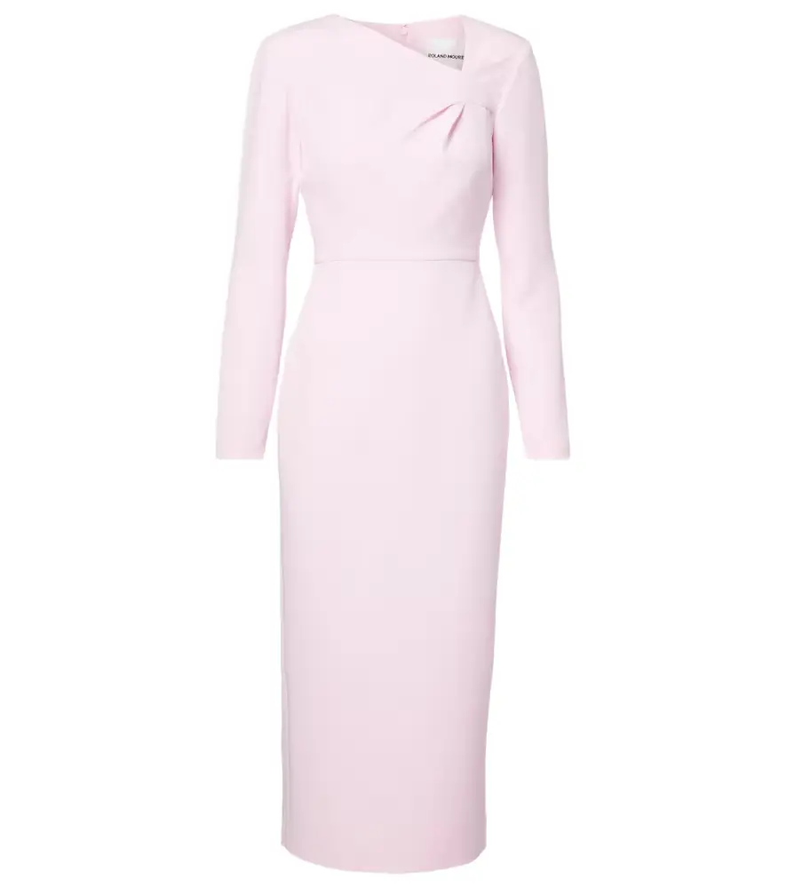 Roland Mouret Asymmetric draped crêpe midi dress