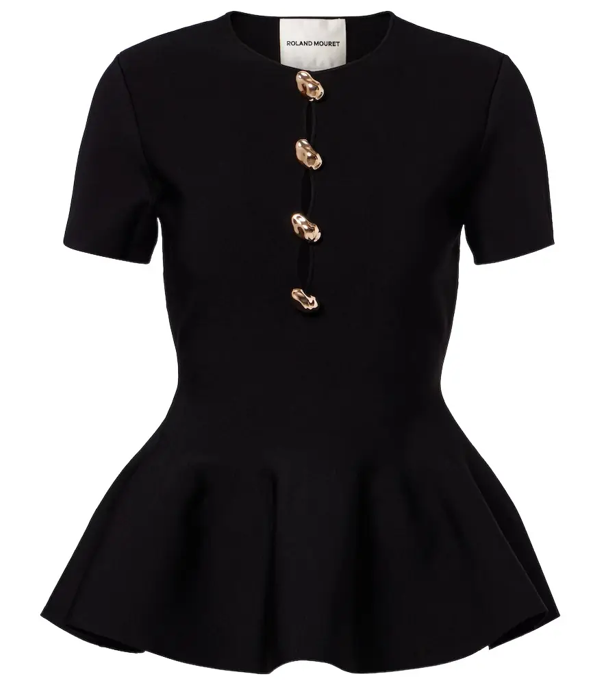 Roland Mouret Embellished peplum top