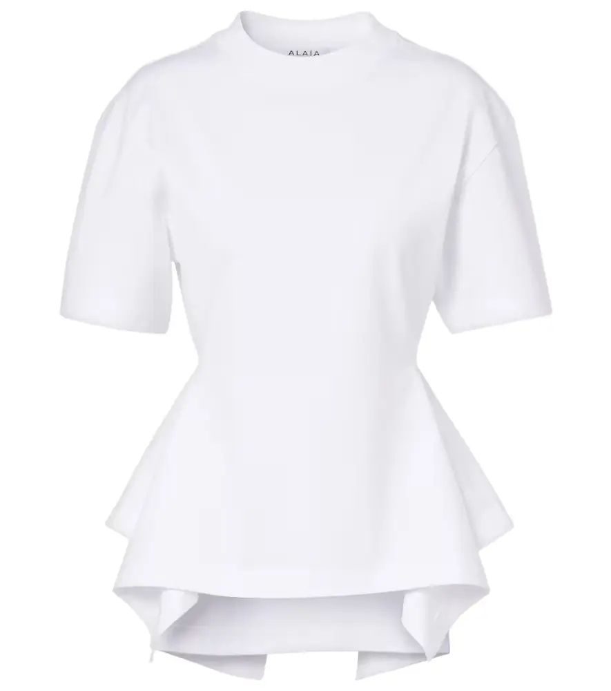 Alaia Alaïa Draped cotton jersey T-shirt