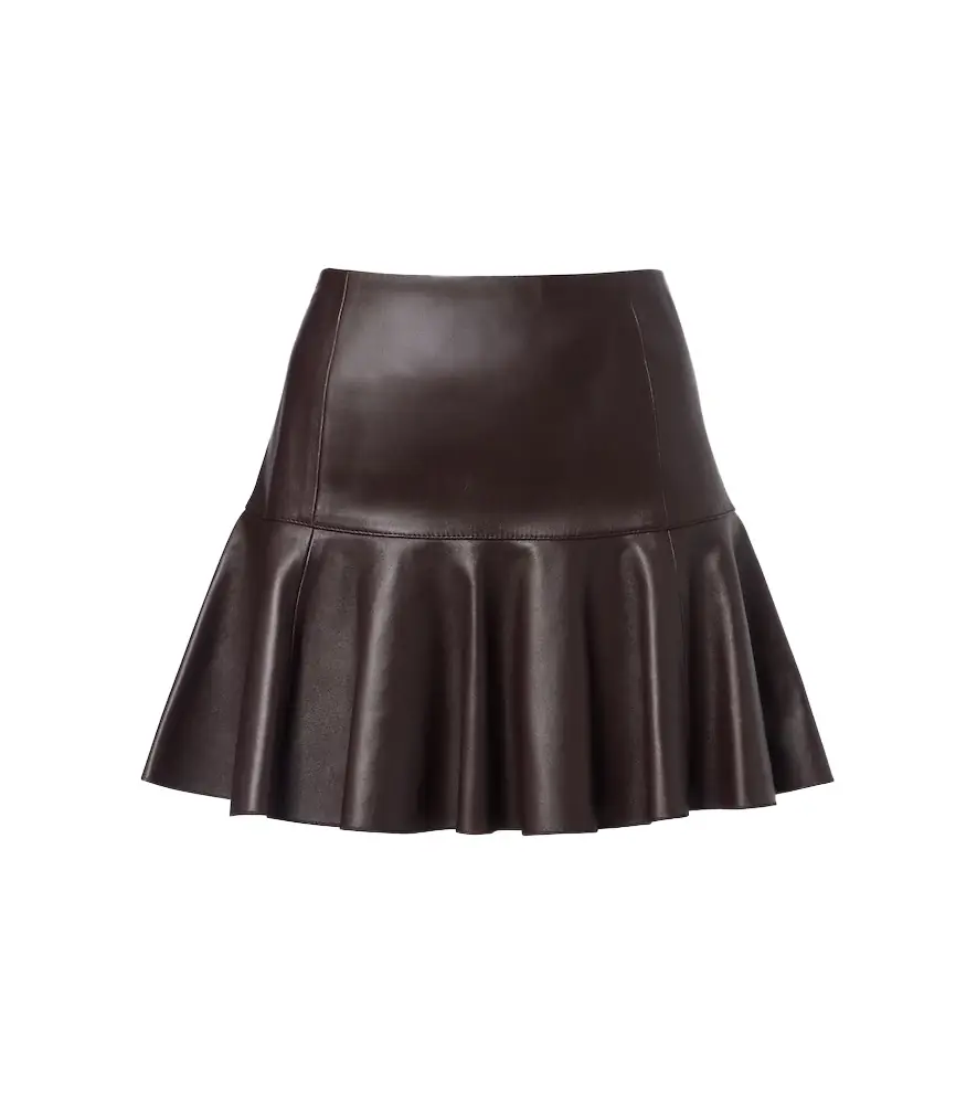 Alaia Alaïa Pleated leather miniskirt