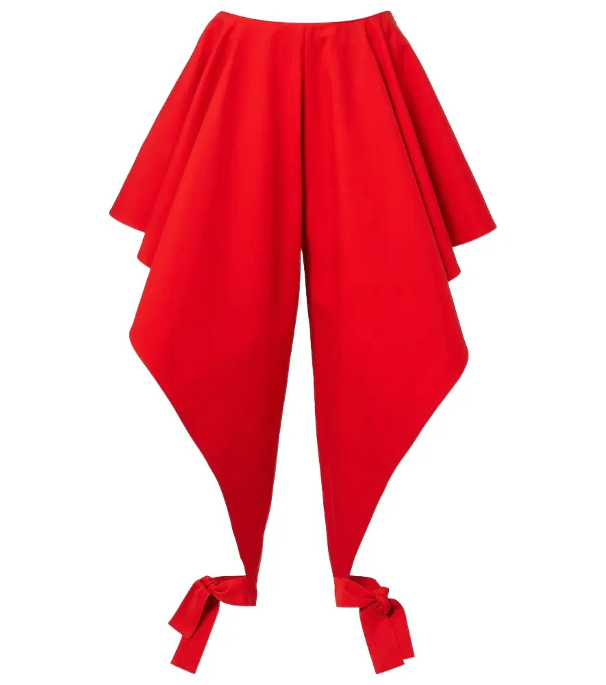 Alaia Alaïa Ruffled cotton gabardine tapered pants