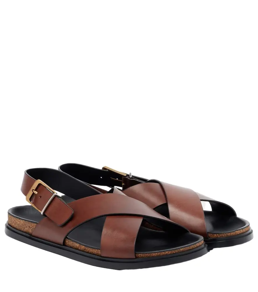 The Row Buckle leather sandals