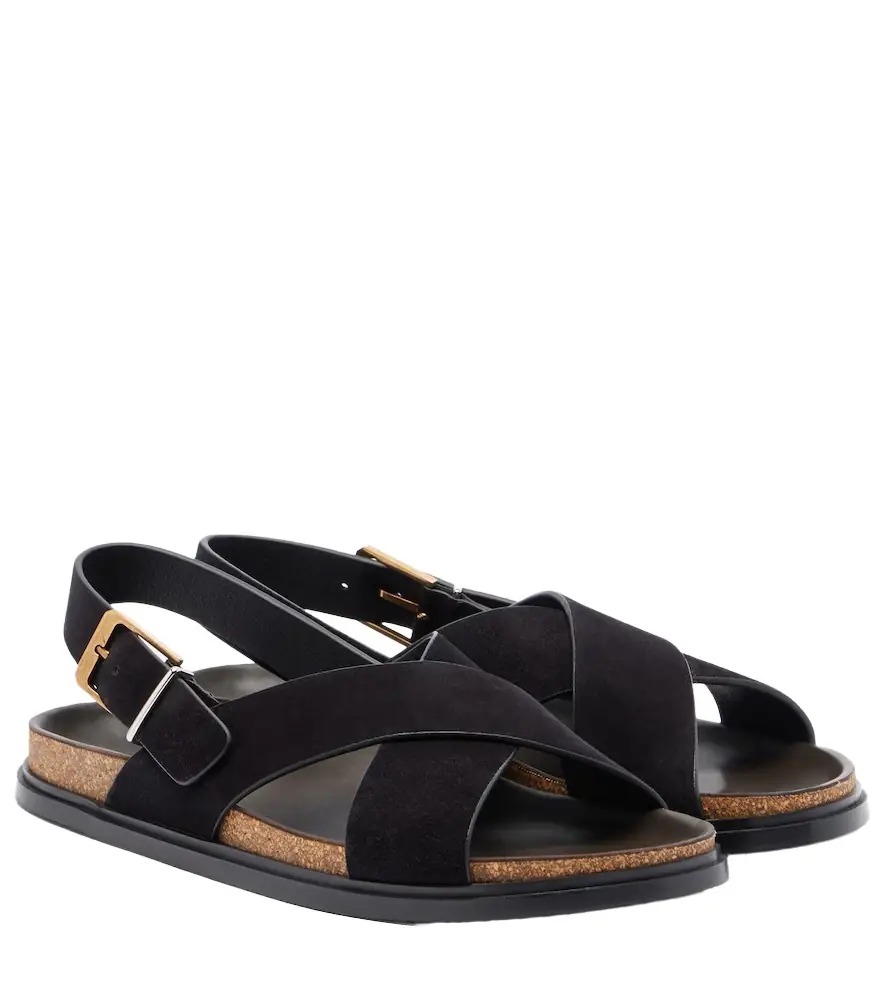 The Row Buckle suede sandals