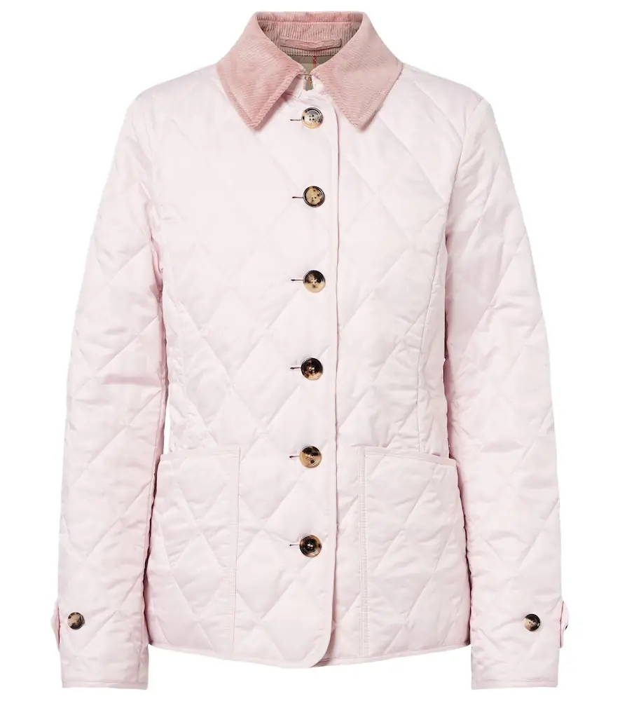 Burberry Corduroy-trimmed quilted jacket